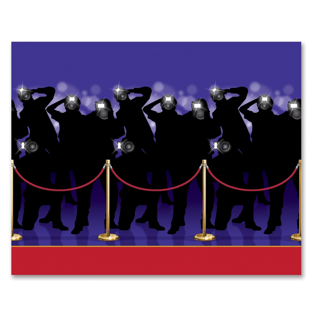 Party Central Pack of 6 Black and Red Shadowed Paparazzi Photo Backdrop Wall Decor 30'